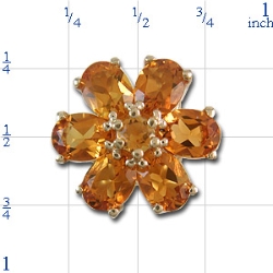 B2141 14K CITRIN SLIDE IN FLOWER LIKE DESIG 